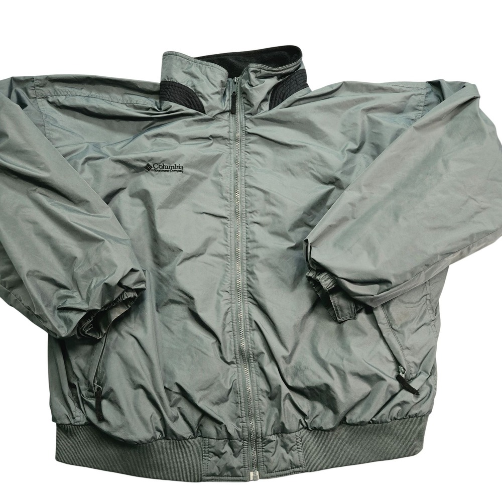 Columbia Jacket Mens 2XL Gray Bomber Lined Insulated Full Zip Pockets